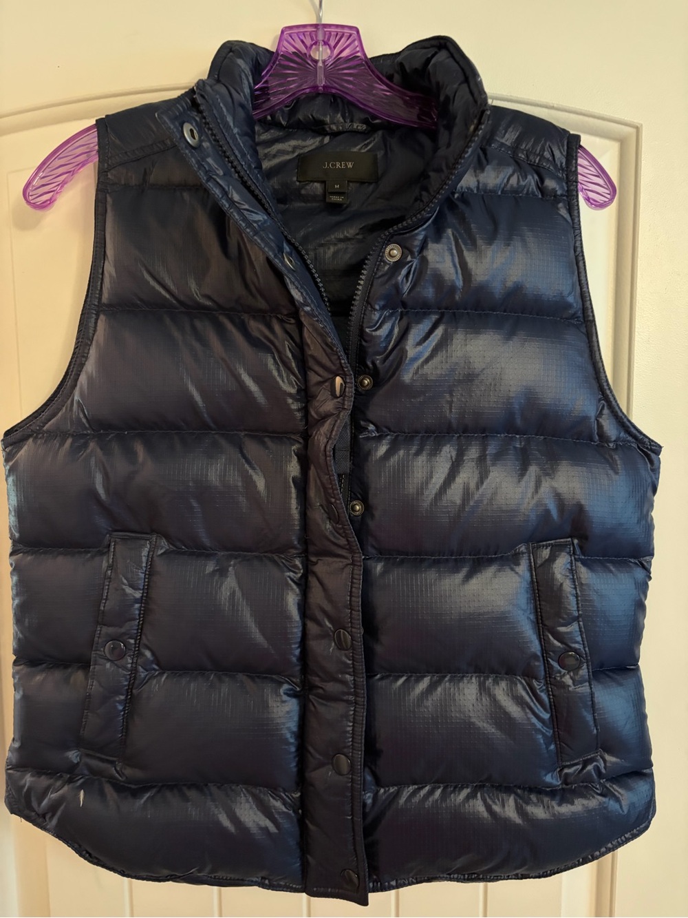 J. Crew Navy Puffer Vest